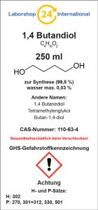 Etikett 1,4 Butandiol german 250 ml brust