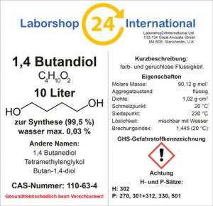 Etikett 1,4 Butandiol german brust 10 Liter